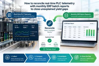 How to reconcile real‑time plc telemetry with monthly erp batch reports to close unexplained yield gaps